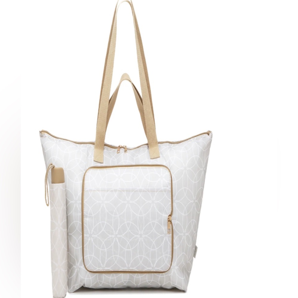 NWOT- DSW White Tote with Umbrella